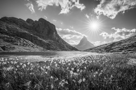 Bild-Nr: 12847424 Riffelsee und Matterhorn Schwarzweiß Erstellt von: eyetronic