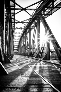 Bild-Nr: 12849670 BW Sonnenuntergang Magdeburger Hubbrücke  Erstellt von: Nordbilder