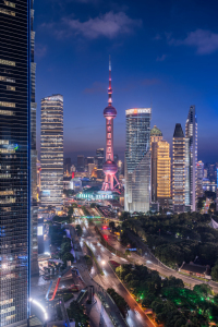 Bild-Nr: 12862348 Shanghai Pudong bei Nacht Erstellt von: eyetronic