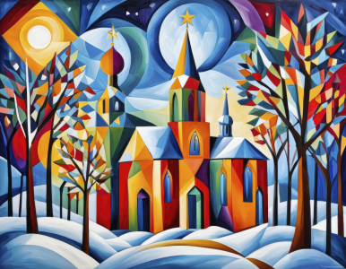 Bild-Nr: 12865336 Kapelle im Winterwald KI Erstellt von: XYRIUS