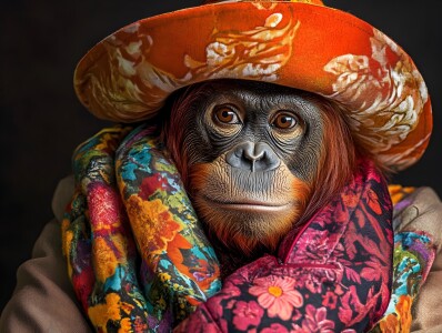 Bild-Nr: 12875616 Äffenlady KI Erstellt von: Heike  Hultsch