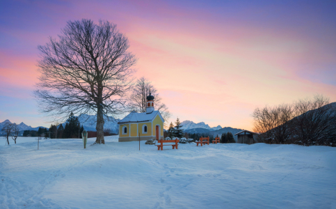 Bild-Nr: 12909990 Winterabend Kapelle Maria Rast  Erstellt von: SusaZoom