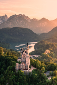 Bild-Nr: 12910760 Sonnenuntergang über Schloss Neuschwanstein Erstellt von: Achim Thomae