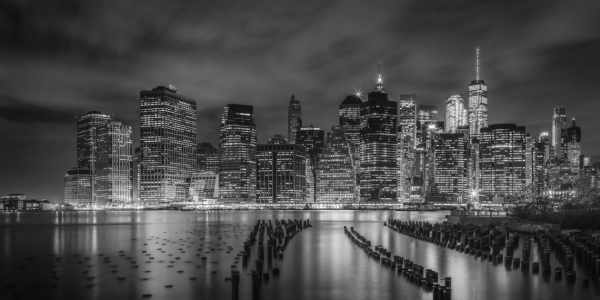 Bild-Nr: 12911108 NYC Monochrome Impression bei Nacht Panorama Erstellt von: Melanie Viola