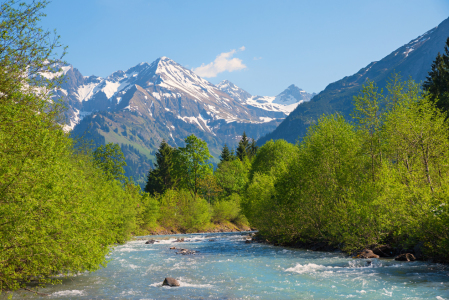 Bild-Nr: 12911241 Flusslandschaft Stillach Oberstdorf im Frühling Erstellt von: SusaZoom