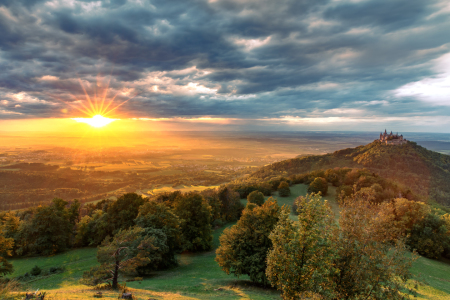 Bild-Nr: 12911647 Sonnenuntergang Burg Hohenzollern Erstellt von: Achim Thomae