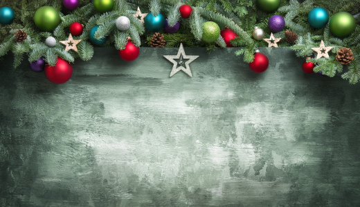 Bild-Nr: 12916755 Weihnachtshintergrund mit Bogen aus Ornamenten Erstellt von: Smileus