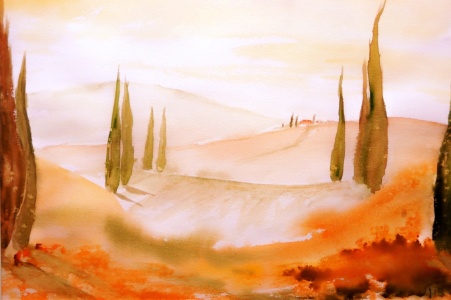 Bild-Nr: 12934370 Toskana -  mediterranes Aquarell Erstellt von: M.A. Ziehr