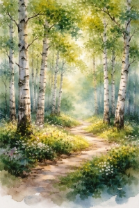 Bild-Nr: 12939051 Lichtdurchfluteter Birkenhain  KI Erstellt von: gabii40