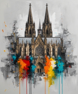 Bild-Nr: 12940335 Kölner Kontrast  Tradition in Farbe KI Erstellt von: gabii40