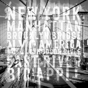 Bild-Nr: 11855060 NYC Brooklyn Bridge Typografie No1 Erstellt von: Melanie Viola