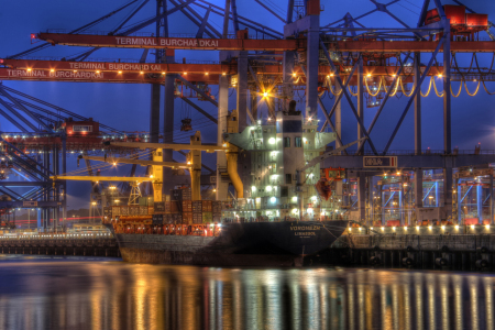 Bild-Nr: 11961037 Nachts am Burchardkai Erstellt von: Hamburg-Impressionen