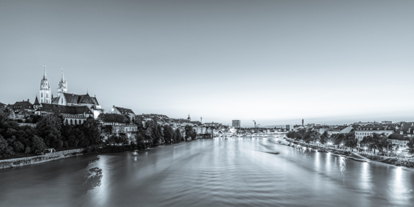 Bild-Nr: 12829953 Panorama Skyline Basel in der Schweiz - monochrom Erstellt von: dieterich