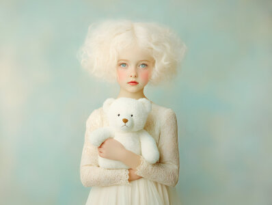 Bild-Nr: 12837480 Mädchen mit Teddy KI Erstellt von: Heike  Hultsch