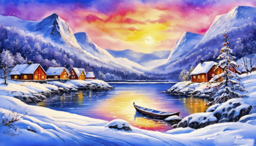 Bild-Nr: 12846099 Winter am Fjord KI Erstellt von: XYRIUS