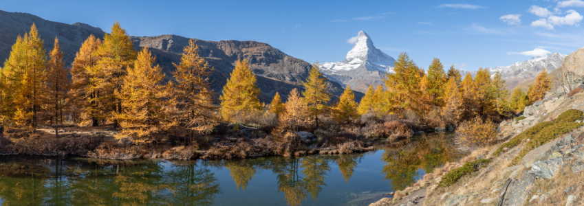 Bild-Nr: 12848418 Grindjisee und Matterhorn Panorama im Herbst Erstellt von: eyetronic