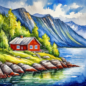 Bild-Nr: 12851384 Fjord im Sommer KI Erstellt von: XYRIUS