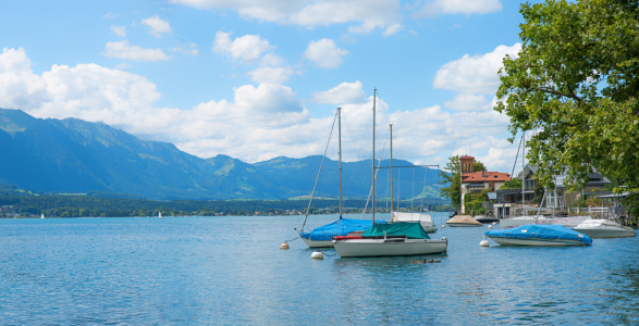 Bild-Nr: 12851451 Boote in Oberhofen am Thunersee  Erstellt von: SusaZoom