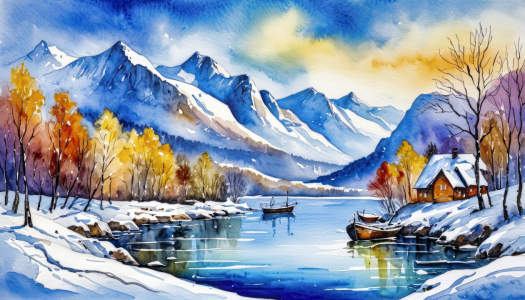 Bild-Nr: 12852347 Winter am Fjord KI Erstellt von: XYRIUS