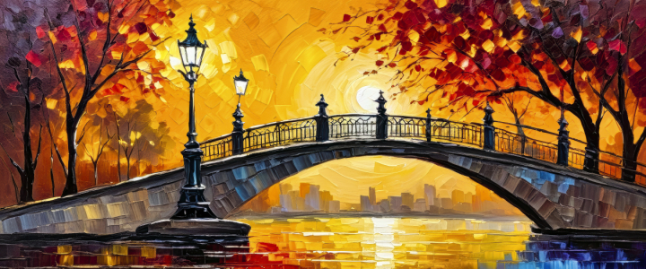 Bild-Nr: 12855812 Brücke in der Nacht KI Erstellt von: XYRIUS