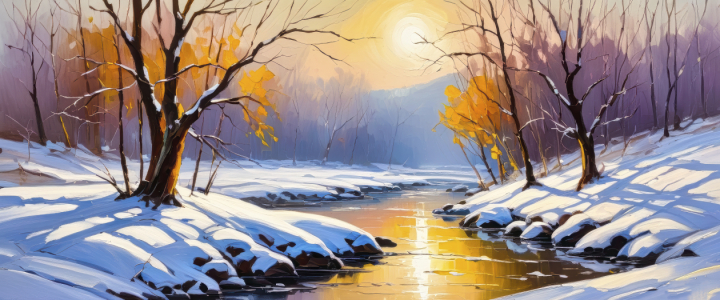 Bild-Nr: 12859856 Flusslandschaft im Winter KI Erstellt von: XYRIUS