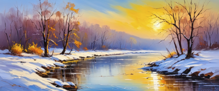 Bild-Nr: 12859879 Sonnenuntergang am Fluss KI Erstellt von: XYRIUS