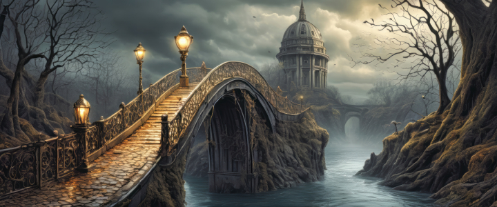 Bild-Nr: 12864179 Brücke in der Nacht KI Erstellt von: XYRIUS