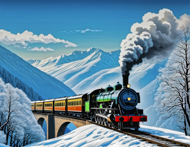 Bild-Nr: 12871018 Schienenverkehr im Winter KI Erstellt von: XYRIUS