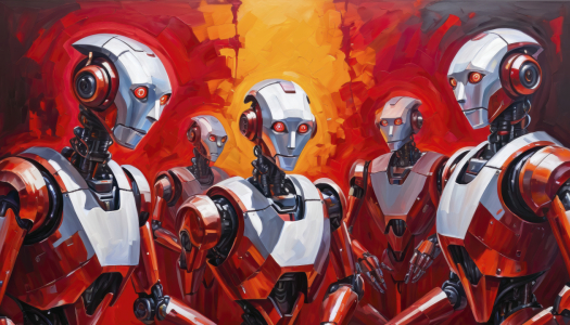 Bild-Nr: 12881863 Humanoiden Gruppe KI Erstellt von: XYRIUS