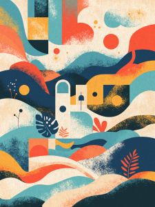 Bild-Nr: 12903426 Abstraktes Haus mit Pflanzenformen Erstellt von: Sandra Höfer